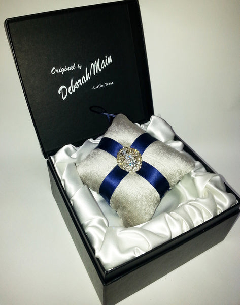 Silver & Royal Blue Holiday Ornament (4 x 4)