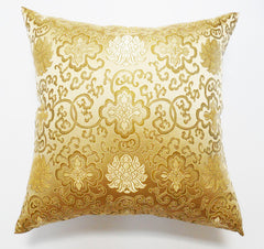 Medallion/Lotus Silk Brocade Pillow (22 x 22)