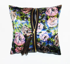 Vintage Floral Tassel Pillow (14 x 14)