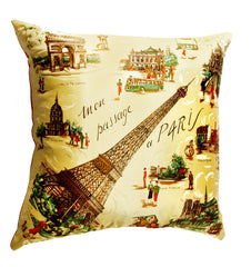 Vintage Paris Satin Scarf Pillow (28 x 28)