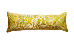 Vintage Yellow & Cream Geometric Pillow (10 x 28)