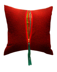 Vintage Red Striped Tassel Pillow (20 x 20)